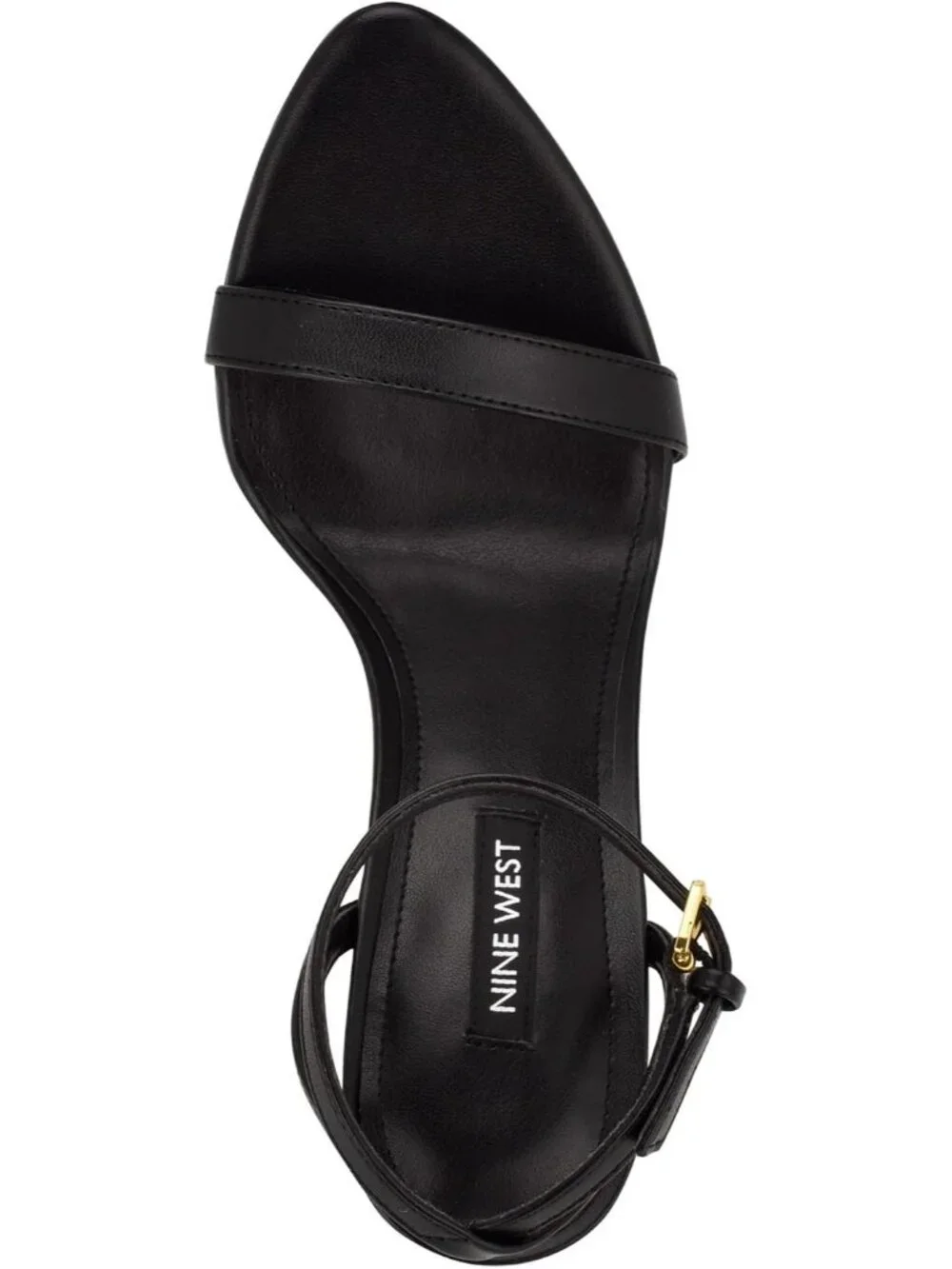 Women's Black Open Toe Ankle Strap Reina Lightweight Stiletto Heel Sandal Shoes